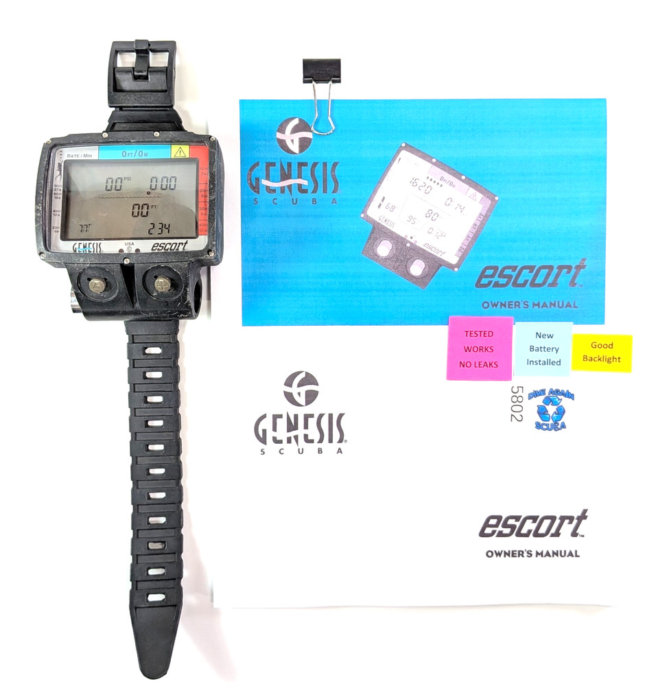 Genesis Escort Wireless / Hoseless Scuba Dive Computer with Manual         #8502