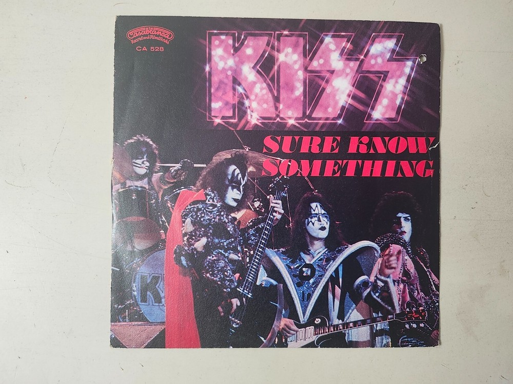 KISS RARE Vintage Italy Sure Know Something Vinyl 45 + Picture Sleeve CA 528 VG