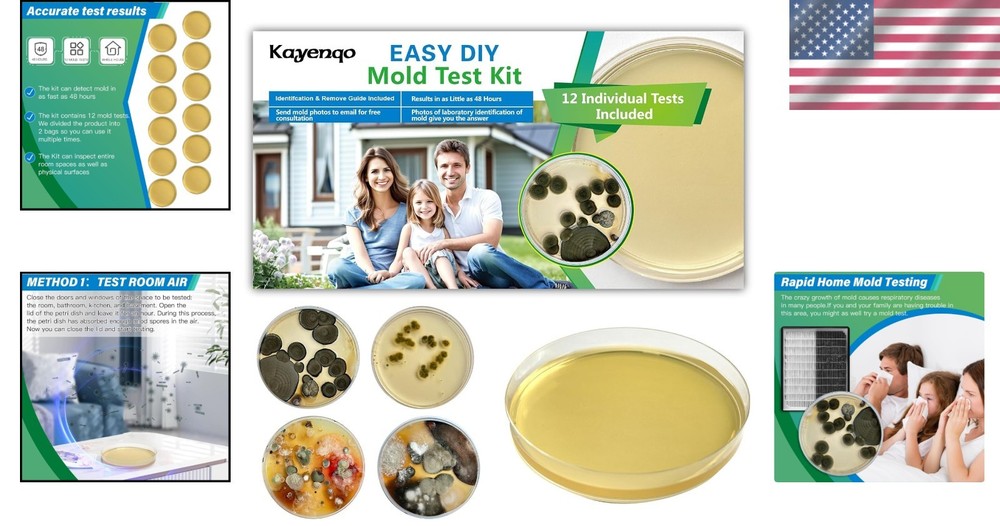 Home Mold Kit - 12 Detection Tests, Mold Detector