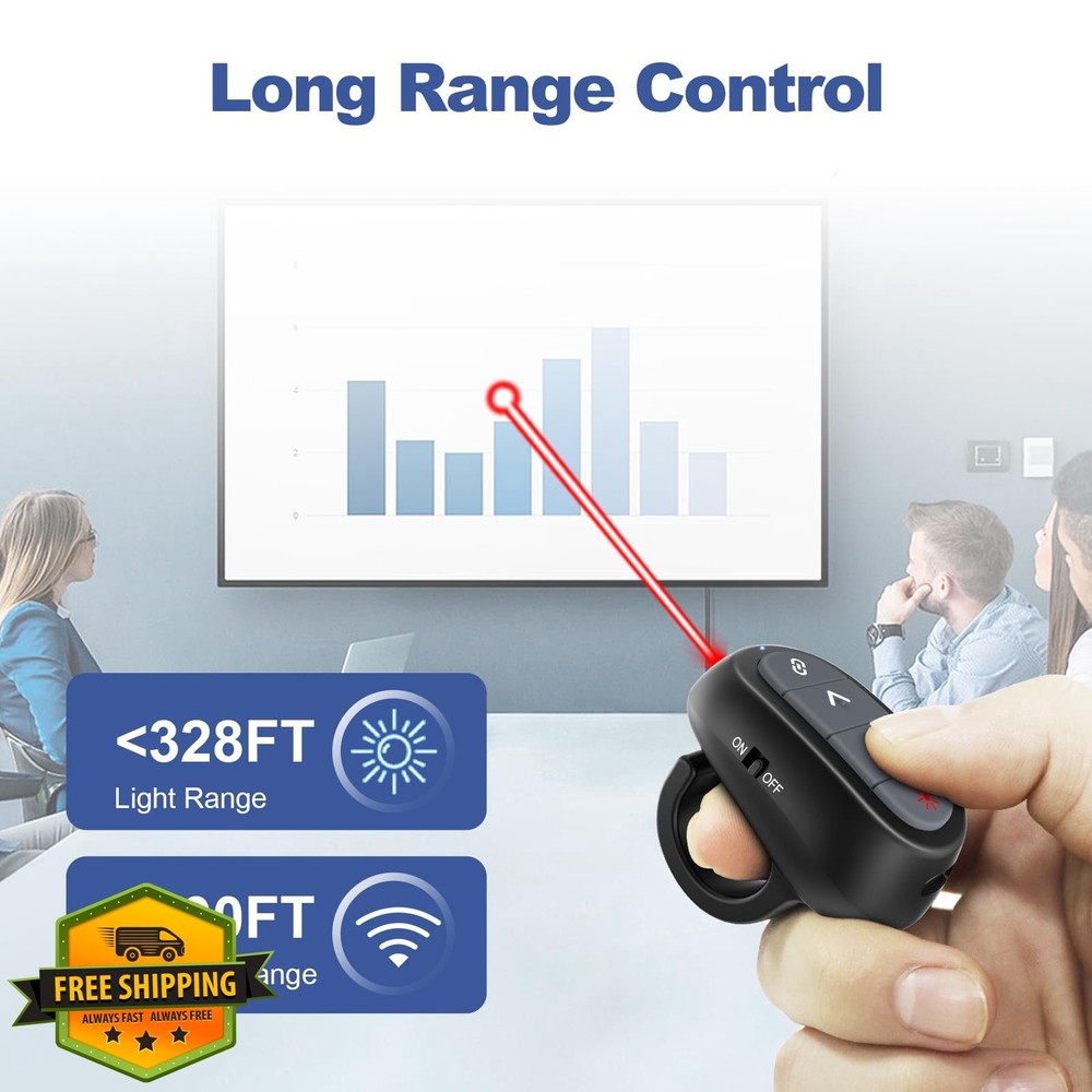 Wireless Presenter Clicker Laser Pointer PowerPoint PPT Mac Laptop Remote