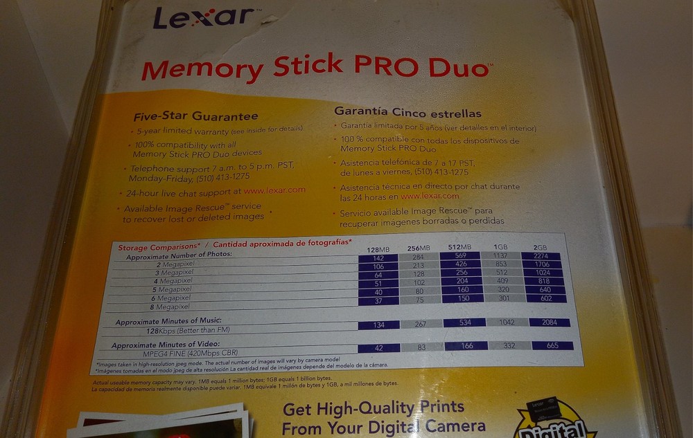 Memory Stick Lexar 512M Pro Duo MagicGate New