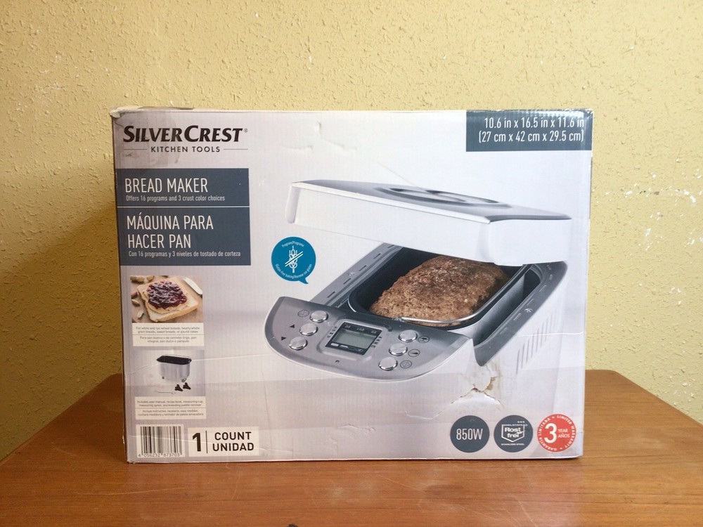 SilverCrest SBB 850 D2 Large Bread Maker in White 16 Programs