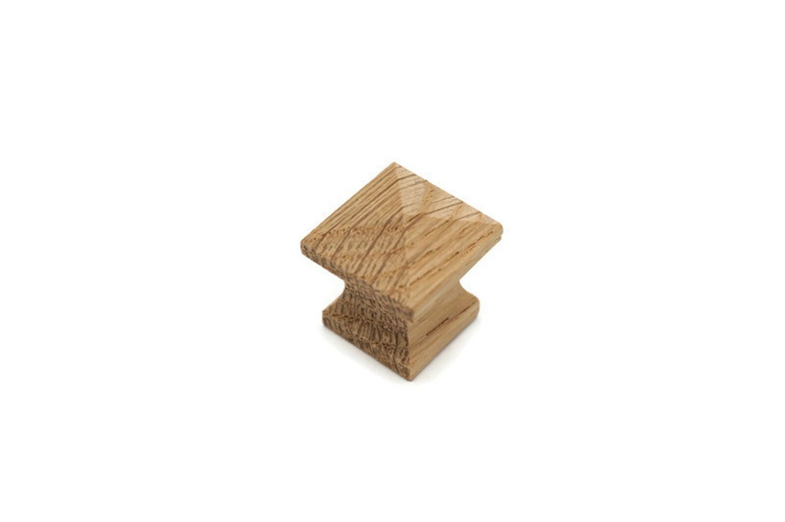 3/4" Square Oak Knob Mission Wood Knob Pyramid Knob Cabinet Furniture Wood Knob