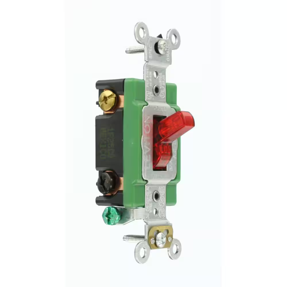 30 Amp Industrial Grade Heavy Duty Double-pole Pilot Light Toggle Switch, Red |