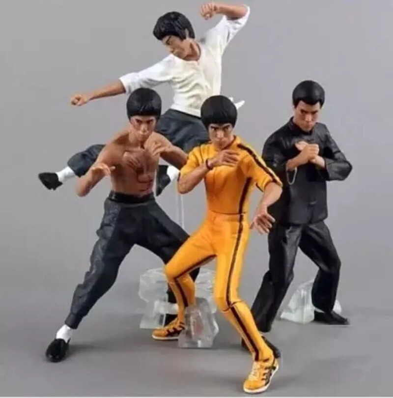 4pcs/set 10cm Bruce Lee Action Figure Kung Fu Collection Model Toy Gift Boxed