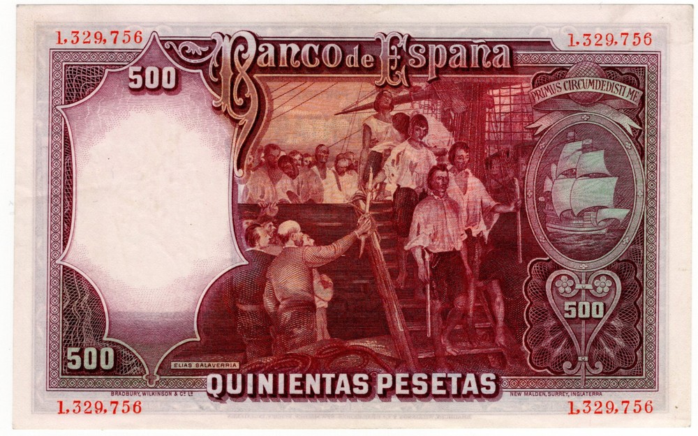 Spain 1931 500 Pesetas P84 EF+