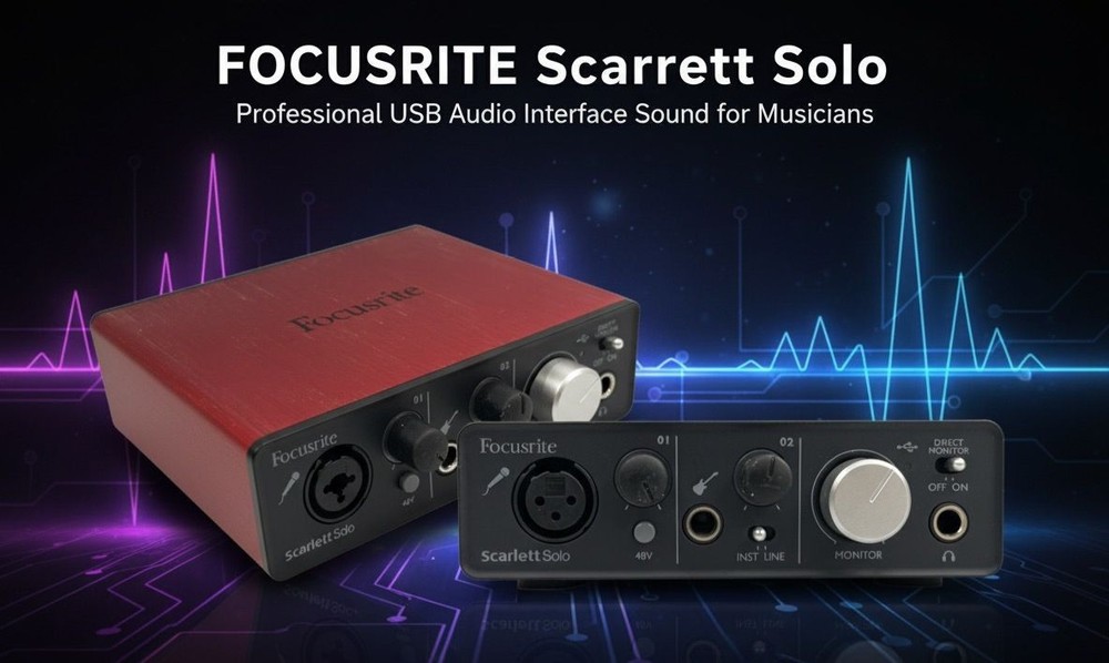 Focusrite Scarlett Solo USB Audio Interface (2nd Gen) – Interface Only, Tested,