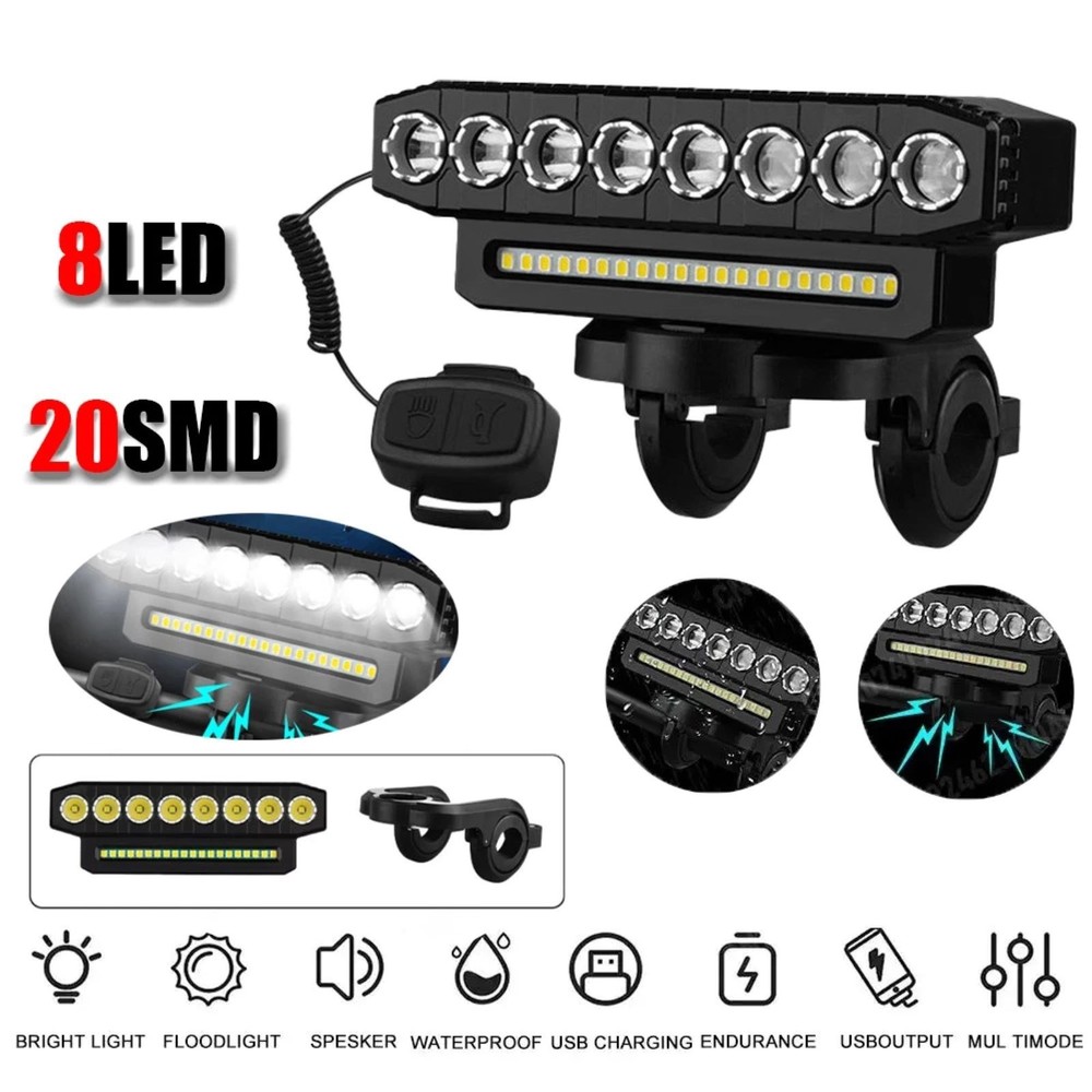 Bicycle Front Headlight Super Bright LED Bike Light Support 6 Lighting Mode