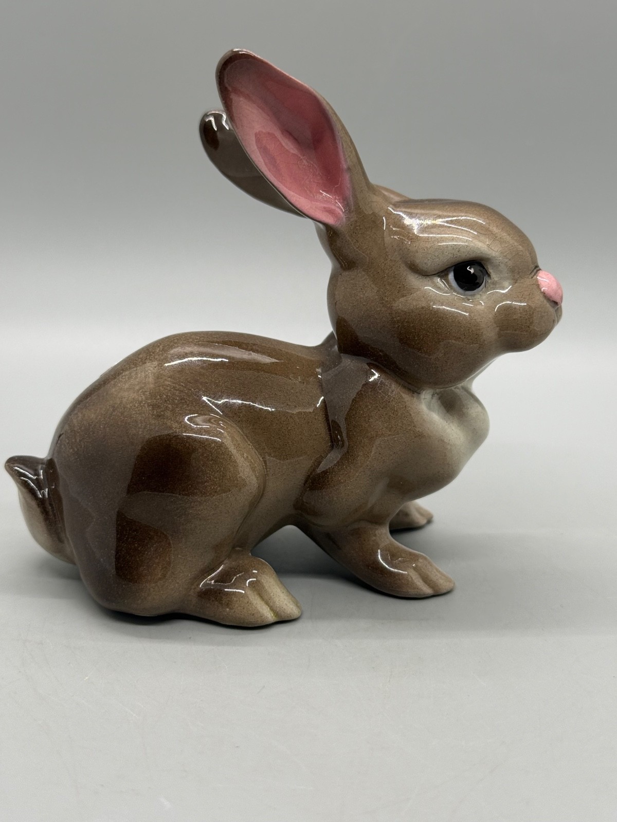 Vintage Hagen Renaker Glossy Brown Molly Rabbit