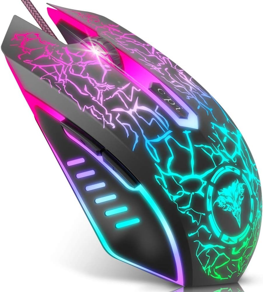 BENGOO Gaming Mouse Wired, Ergonomic Gamer Laptop PC Optical Computer black