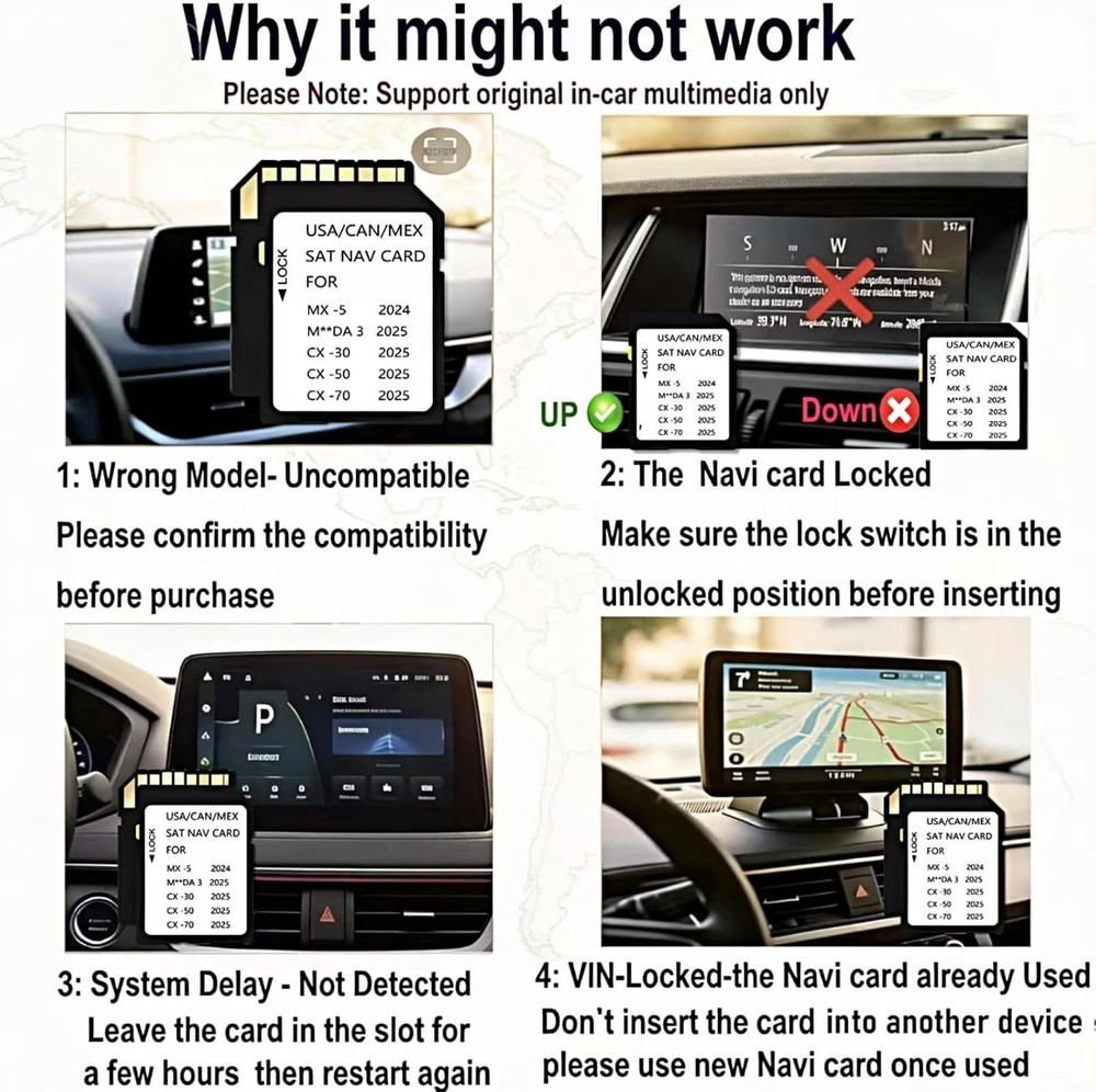 Mazda 2025-2026 Navigation Memory Card - Class 10 GPS Map Storage Solution