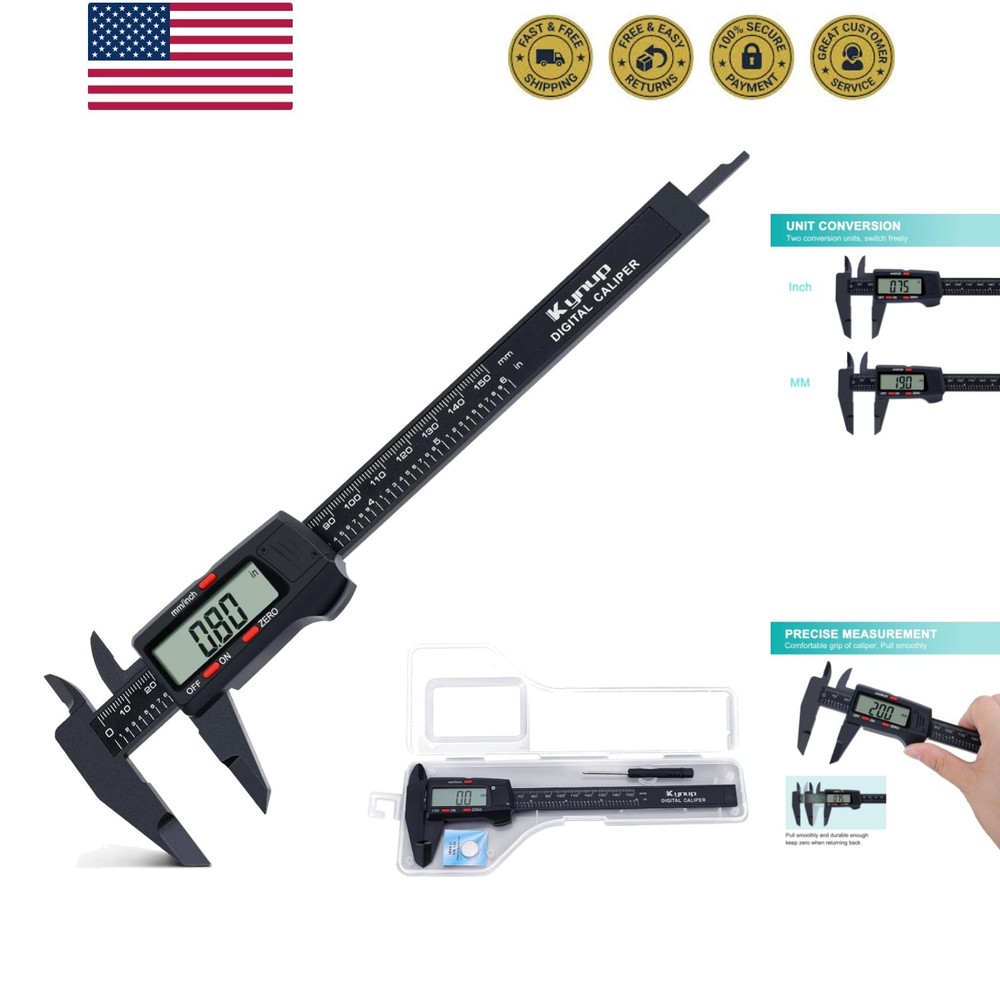 Digital Caliper, Caliper Measuring Tool with LCD Screen, Electronic Micromete...