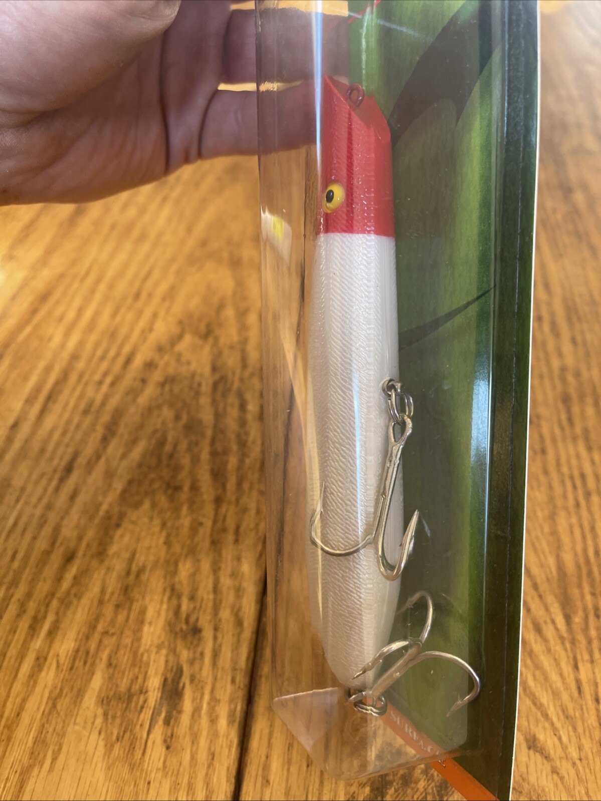 Cotton Cordell Pencil Popper Topwater Lure 7", 2 oz Pearl Red Head C8728