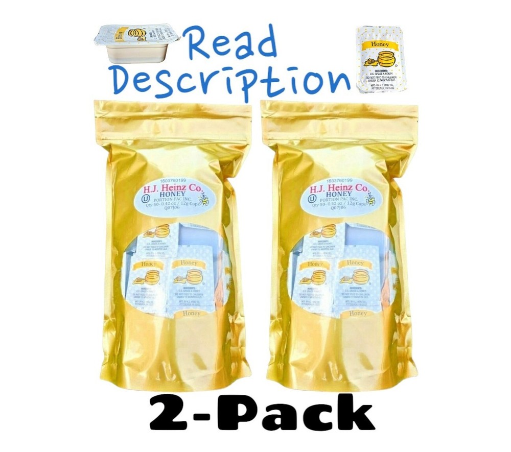 HEINZ HONEY SINGLE SERVE 2 Pack 100 Packets Total KOSHER PLEASE READ DESCRIPTION