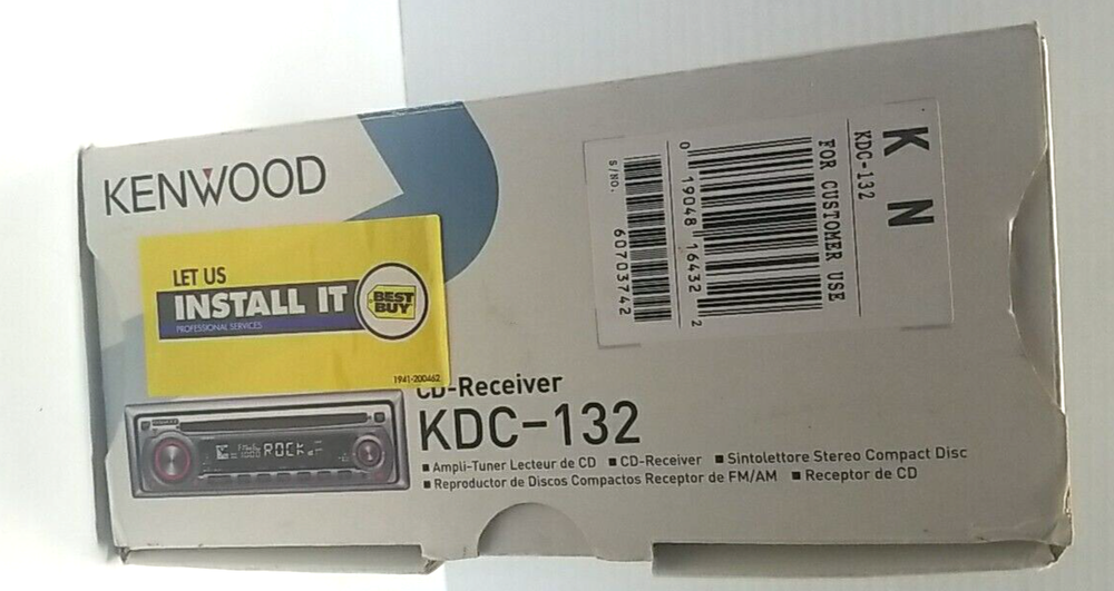 Kenwood KDC-132 CD Player in Dash Receiver-Open Box Never Installed