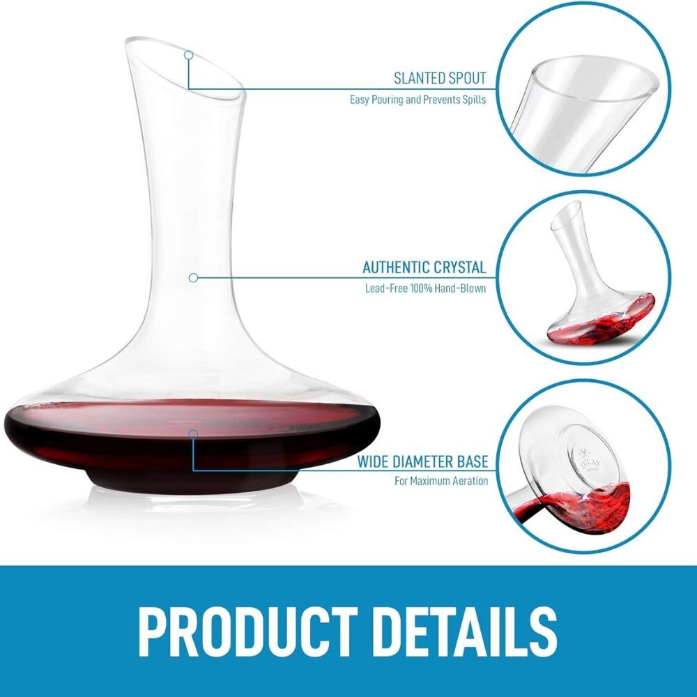 Zulay Crystal Red Wine Decanter