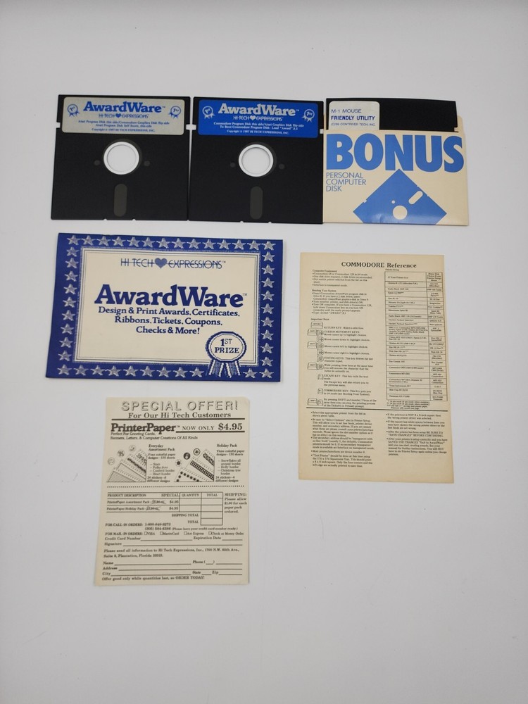 Commodore 64/128 Game Software 1986 Award Ware Hi Tech Expressions Design Print