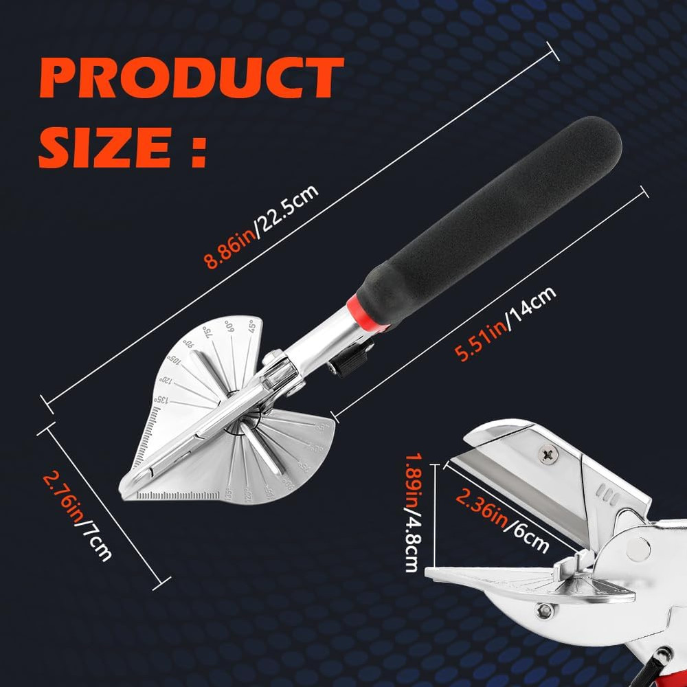 Adjustable Multi Angle Miter Shears with 10 Extra Blades, 45-135 Degree Cutter S