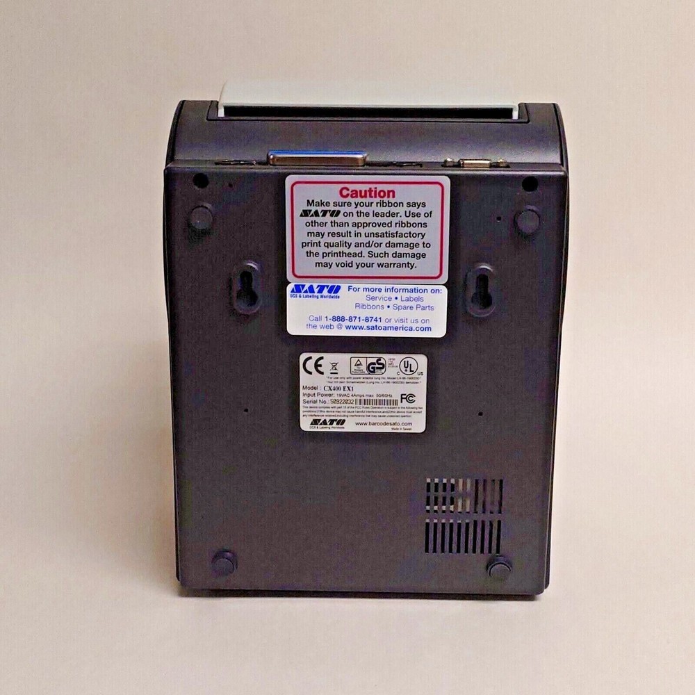 SATO CX400 EX1 Thermal Transfer Label Printer Serial Parallel with AC Adapter
