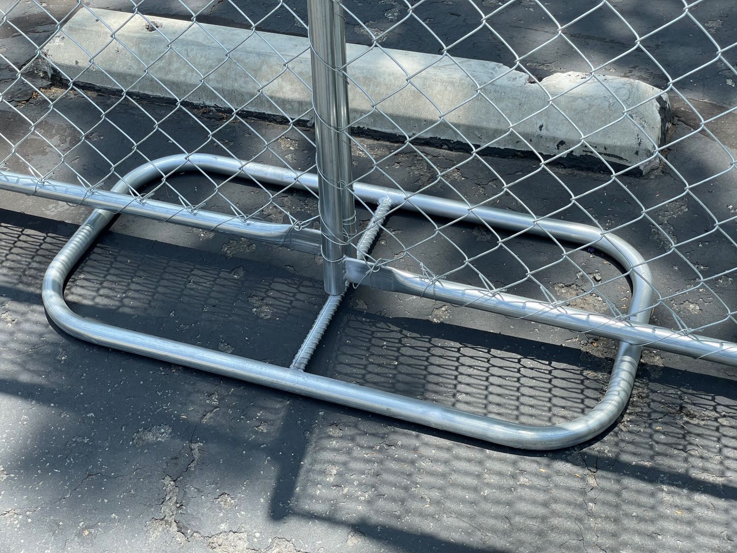 Sandbaggy Chain Link Fence Panel Base (Galvanized) - Temporary Fencing Stands