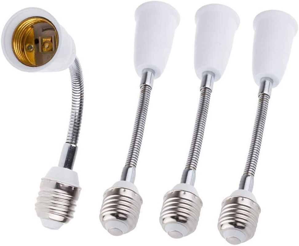 4 Pack E27 Adjustable Flexible Light Bulb Extension Socket Lamp Adapter Extender