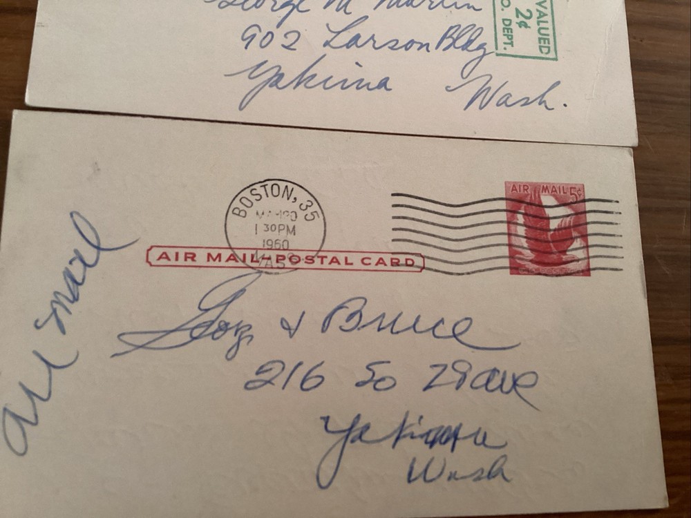 US postal cards X 3 ~ 1940’s, 50’s, 60’s