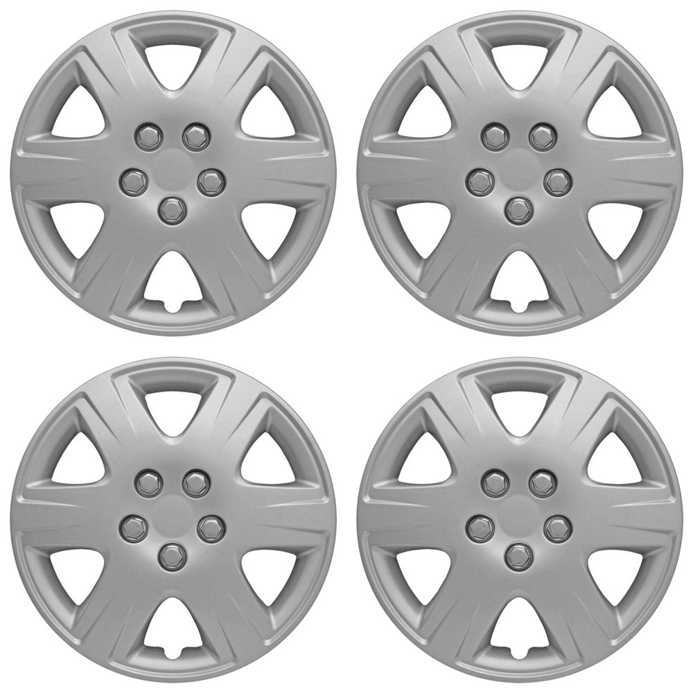 15' Push-on Silver Wheel Cover Hubcaps for 2005-2008 Toyota Corolla