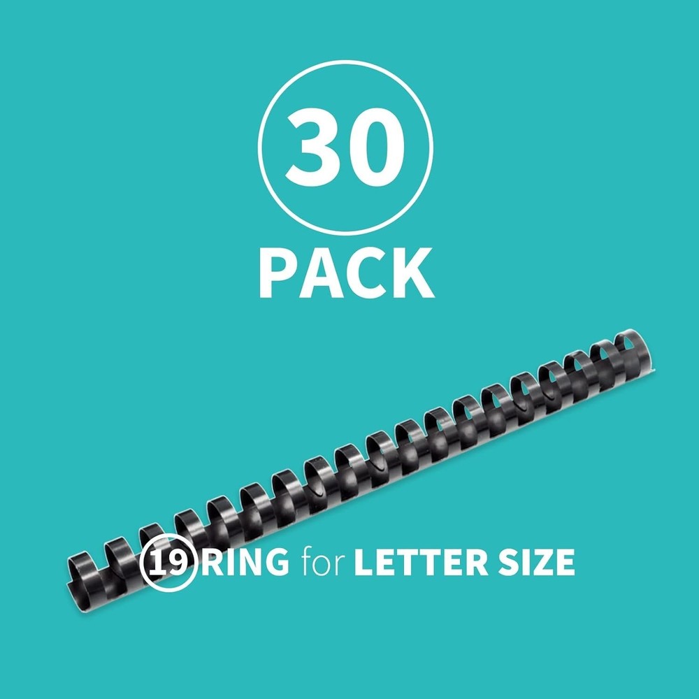 Effortless Document Binding with 30 Pack Black Plastic Combs - Easy to Use