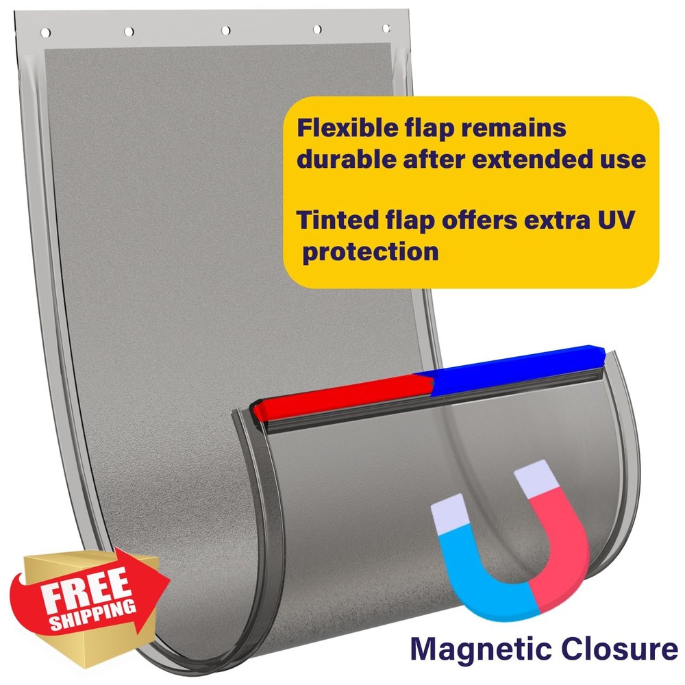 Pet Door Replacement Flaps Large Smoky Translucent 2PCS