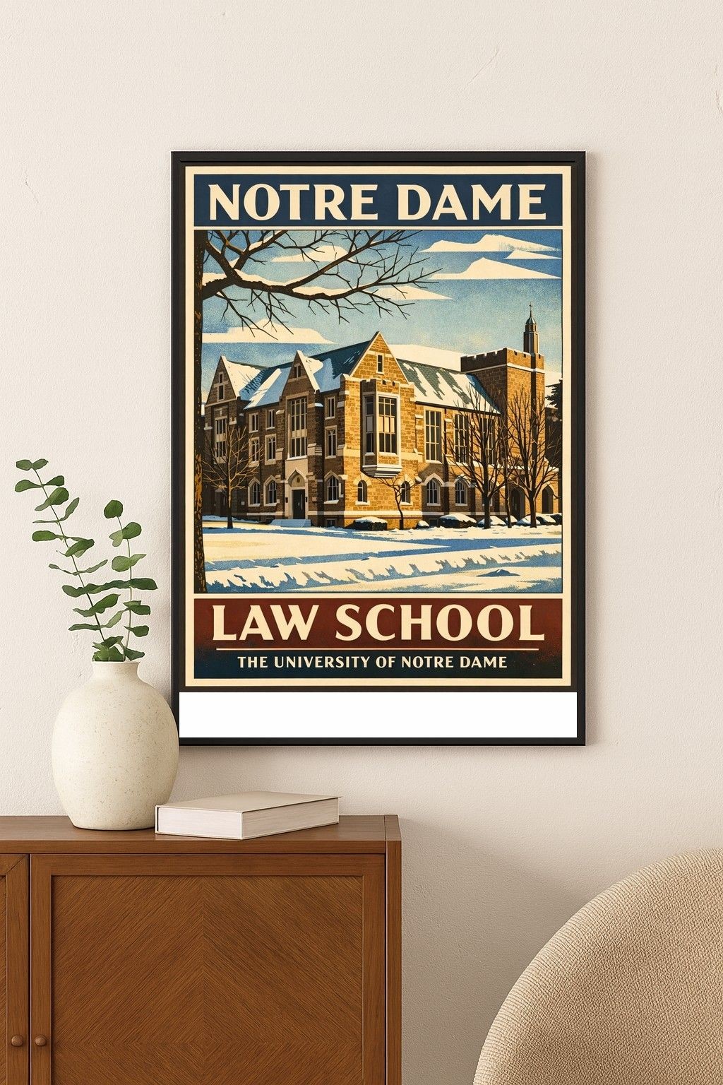 Notre Dame Law School Poster 🏫 - University Art Decor - 24x36” Hi-Res💎 Print