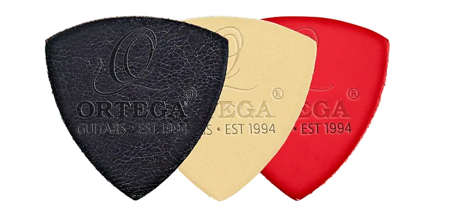 Ortega Real Leather Picks - Triangle  UKEPICK-ASS