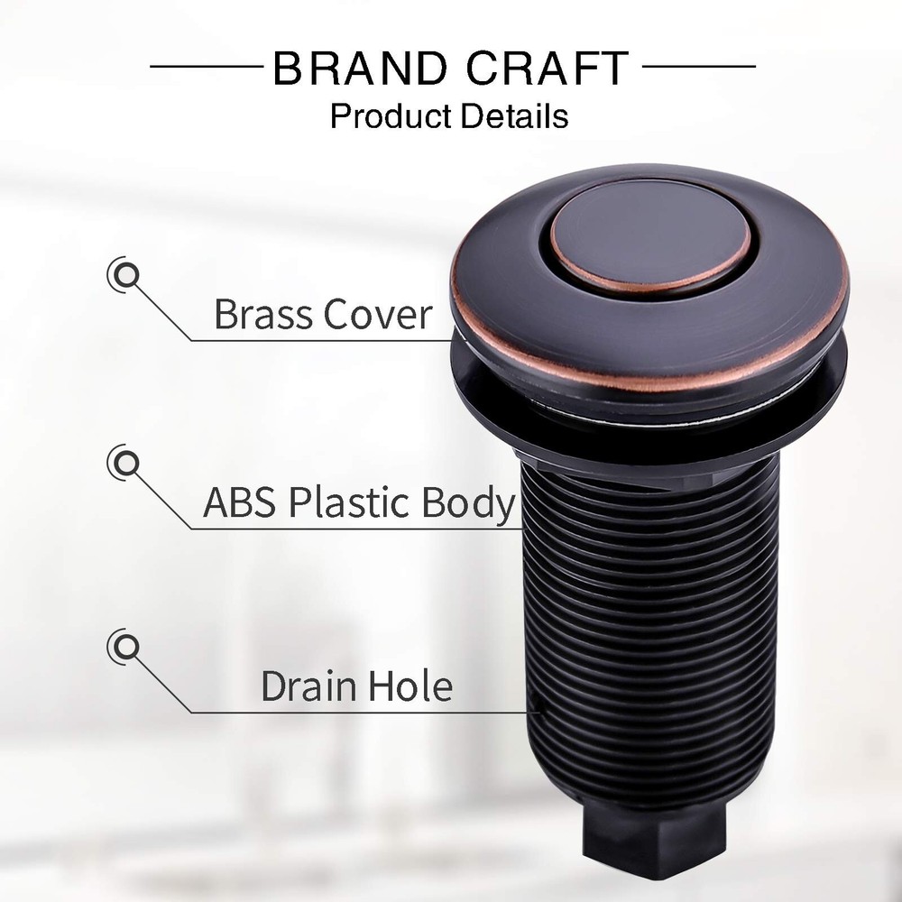 SINKINGDOM Garbage Disposal Air Switch Kit with with Long Button, Oil Rubbed ...