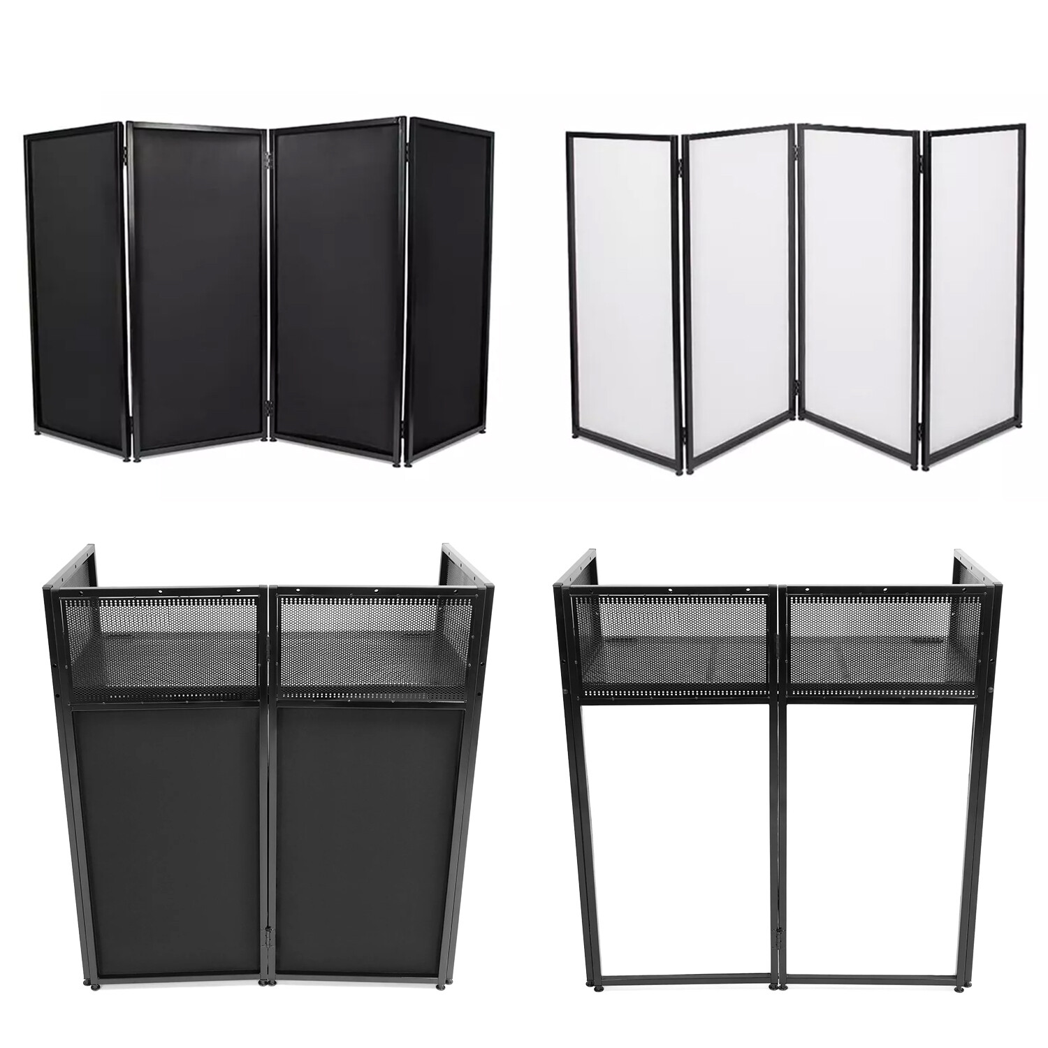 White Black DJ Event Table Facade Scrim Metal Built in Flat Table w/ Travel Bag