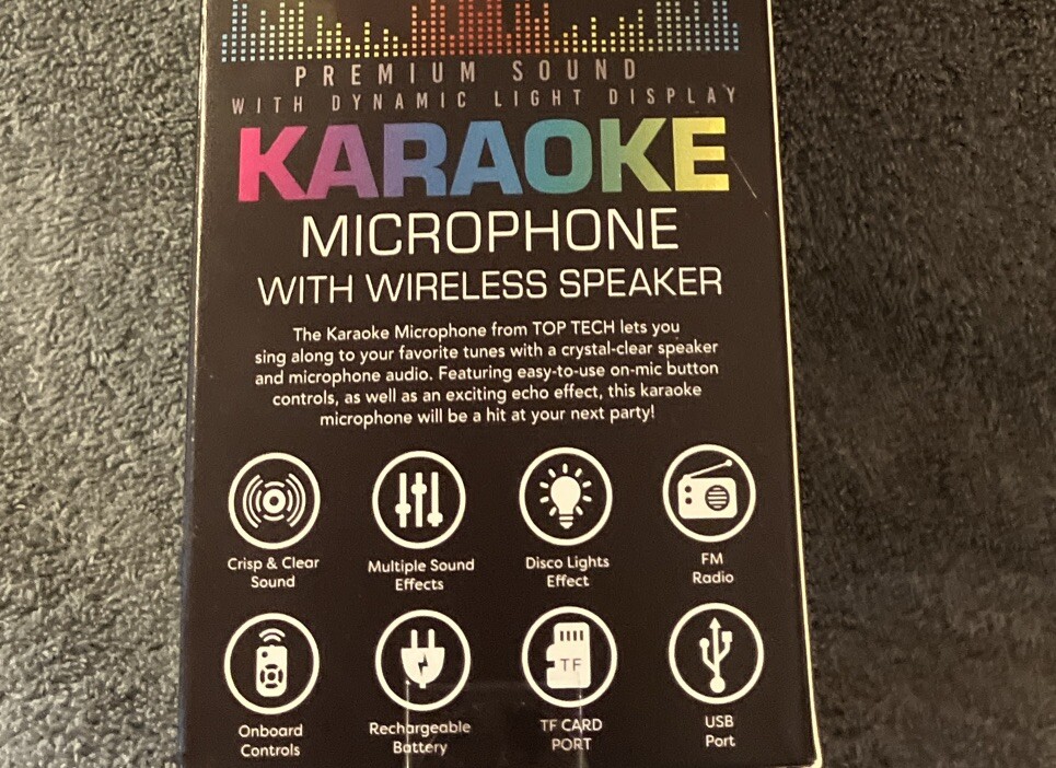 Top Tech Premium Sound Bluetooth Karaoke Microphone With Wireless Speaker