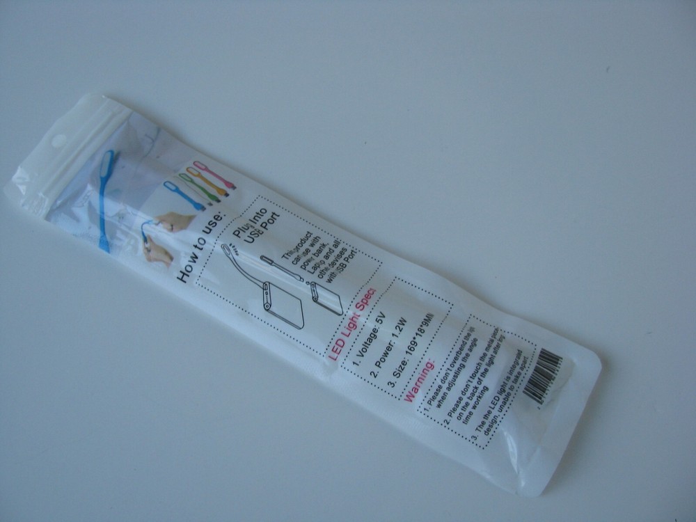 USB LED Light Plug PC Computer Port Flexible for Laptops Bendy Power Banks WHITE