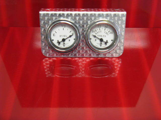 Stewart Warner style 2 5/8" under-mount gauge panel engine turned 2 hole