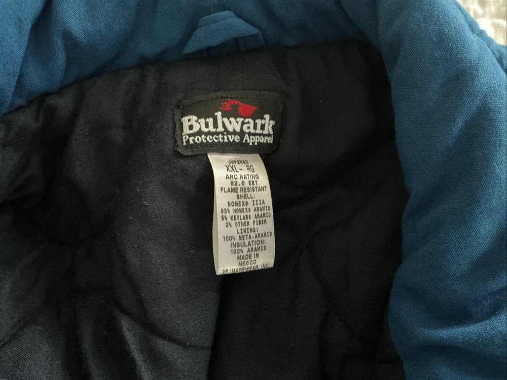 Bulwark Fr Jacket Size XXL Flame Resistant Royal Blue
