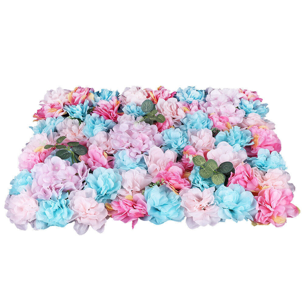 12Pcs Wedding Artificial Flower Wall Panel Hydrangea Rose Panel for Stage Decor