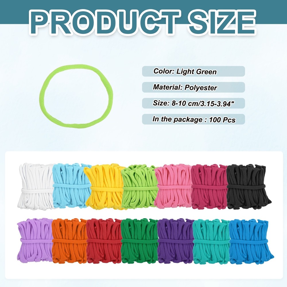 100Pcs Potholder Loom Refill Loops, Elastic Potholder Weaving Loops, Light Green