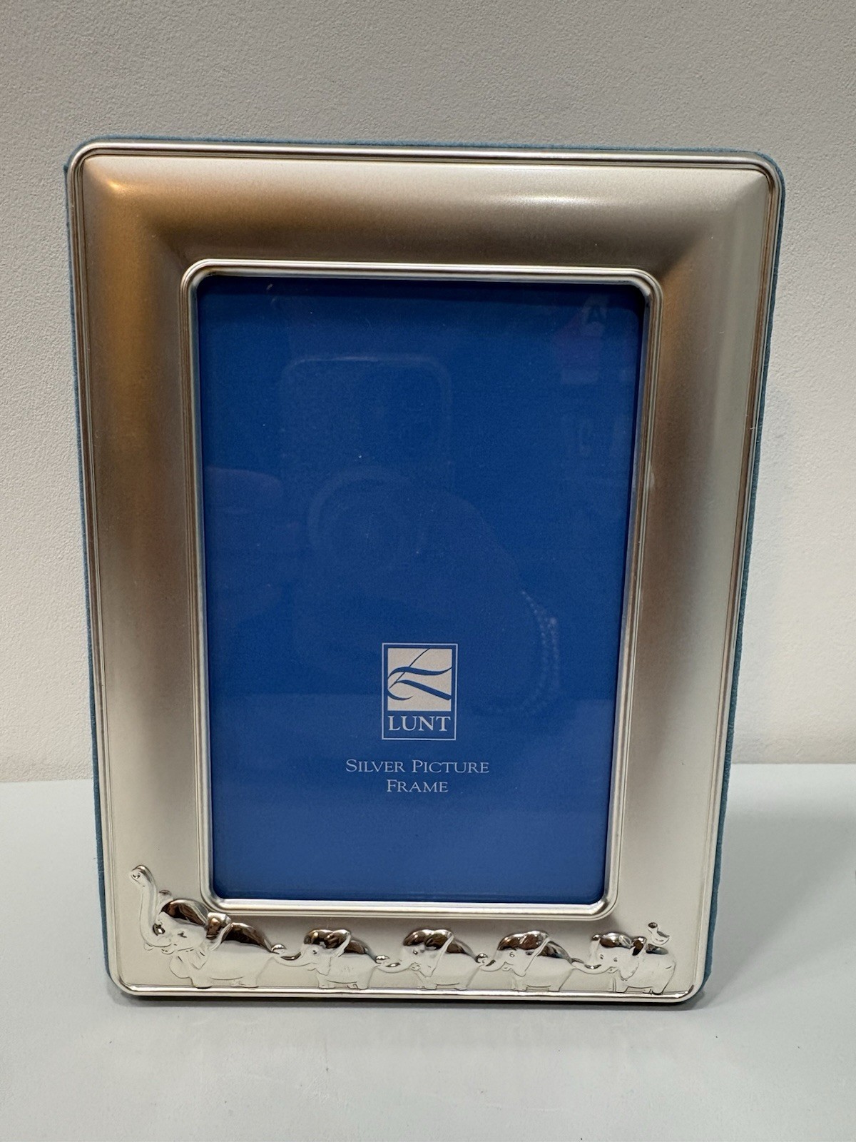 LUNT Silver Baby Elephant Line Photo Frame 4x6 Photo Frame With Box Baby Shower