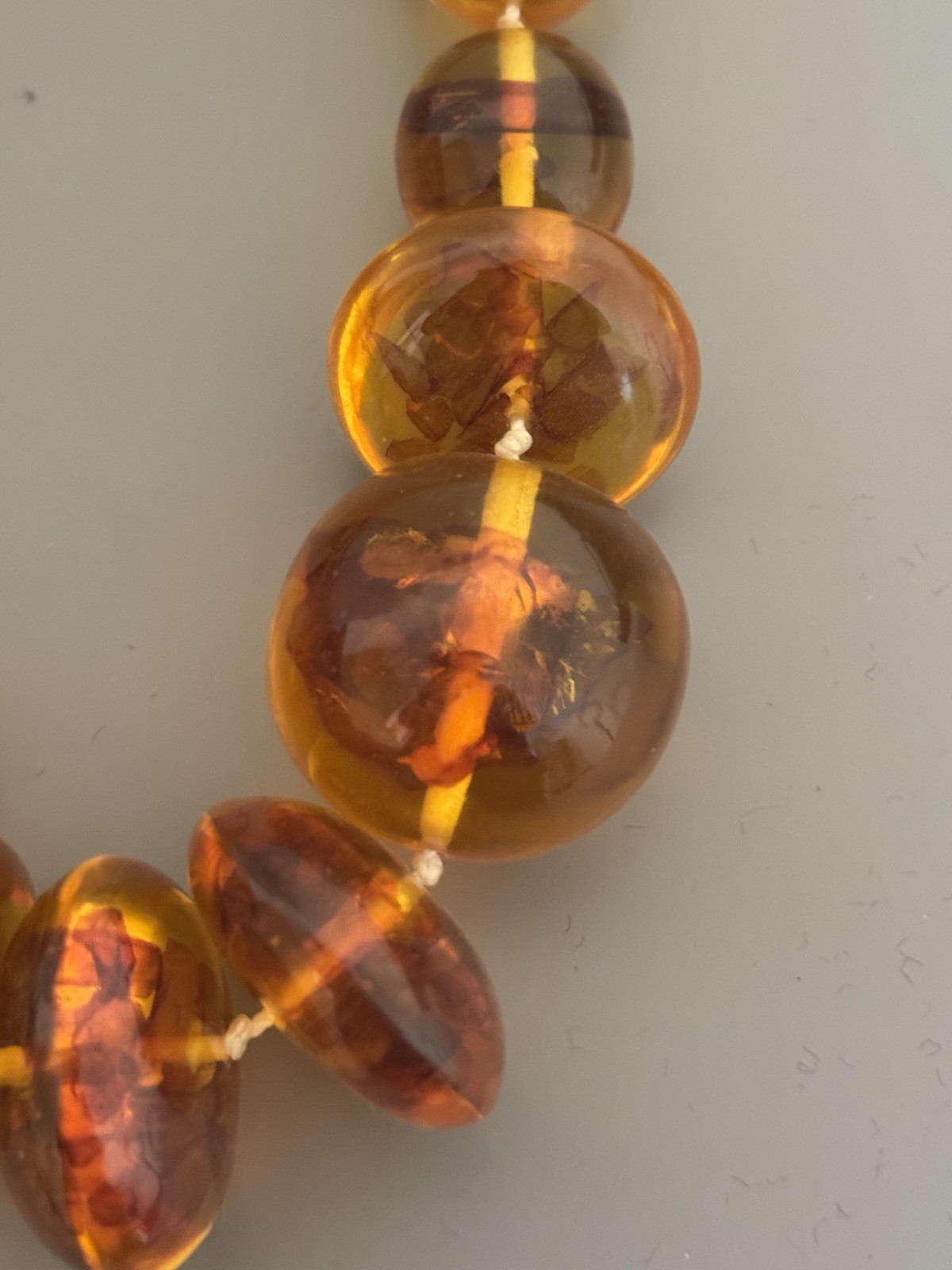 Vintage Baltic Amber Polished Graduated Bead Necklace