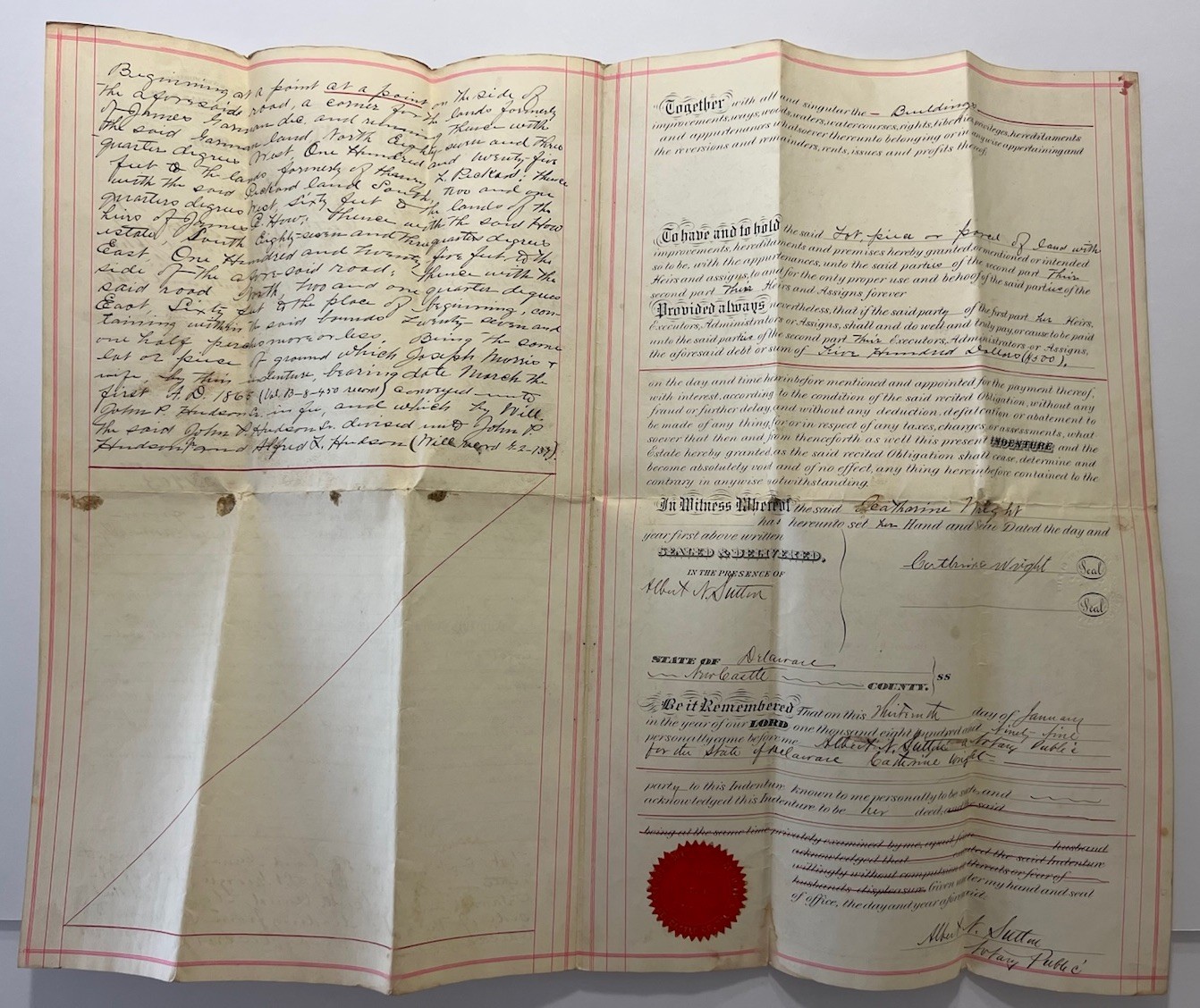 Antique 1865 Deed, 1899 Deed & Mortgage, and 1906 Mortgage Documents - Delaware