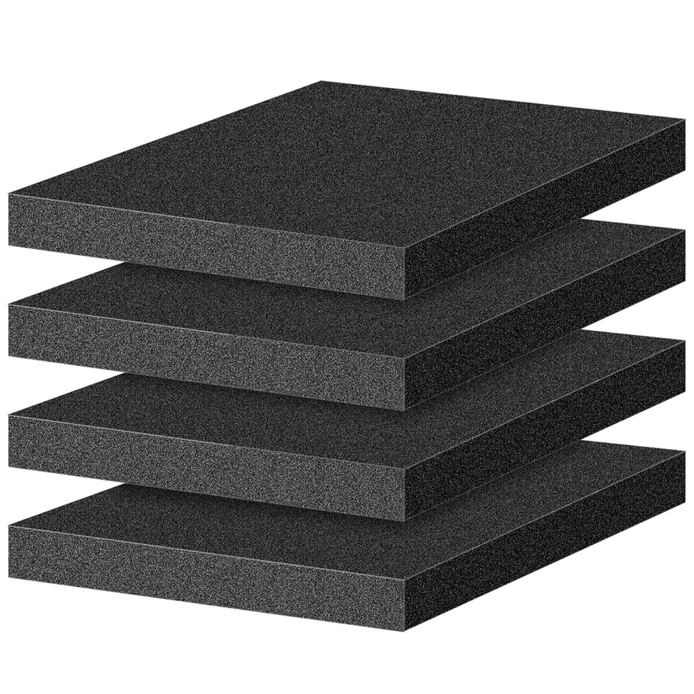 Polyurethane Foam Sheets, 4P 12 X 12 X 1 Inch Cuttable Tool Box Case Foam Insert