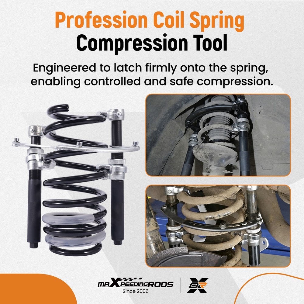 Coil Spring Compression Tool Set 2646lbs Capacity 220-310mm Adjustable 3PCS