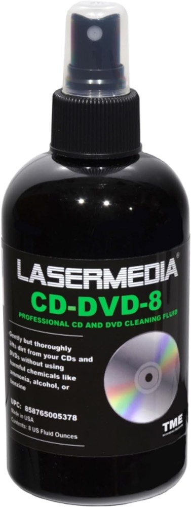 CD DVD Cleaning Solution Fluid (Not a Scratch Remover) 8 Ounce (237 ML)...