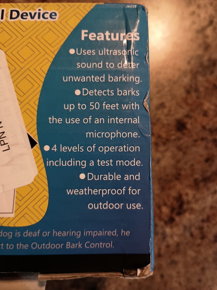 Sonic Bark Control Device, new in box