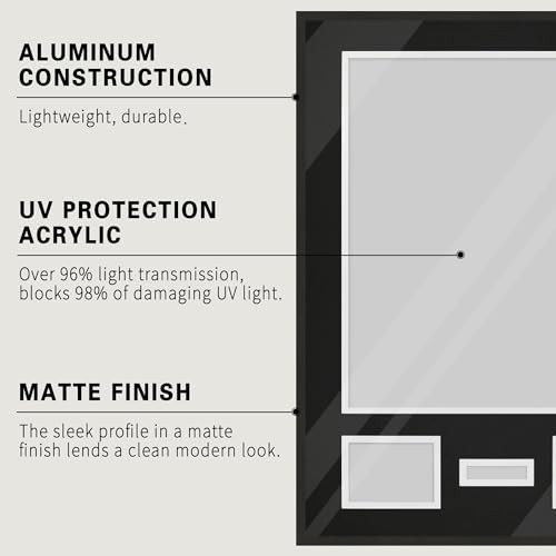 Aluminum Jersey Frame Display Case 1 Pack, Lightweight & 1 Black