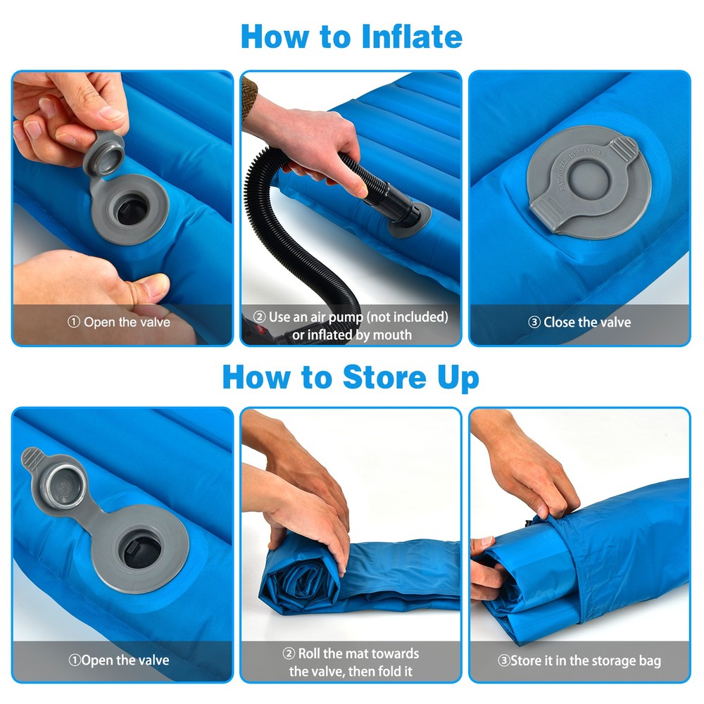 3 Inch Inflatable Camping Sleeping Pad Waterproof & Comfortable Sleeping Mat