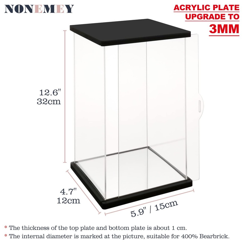 Clear Acrylic Display Case with Remote Control Light 400% Bearbrick, Dustproof