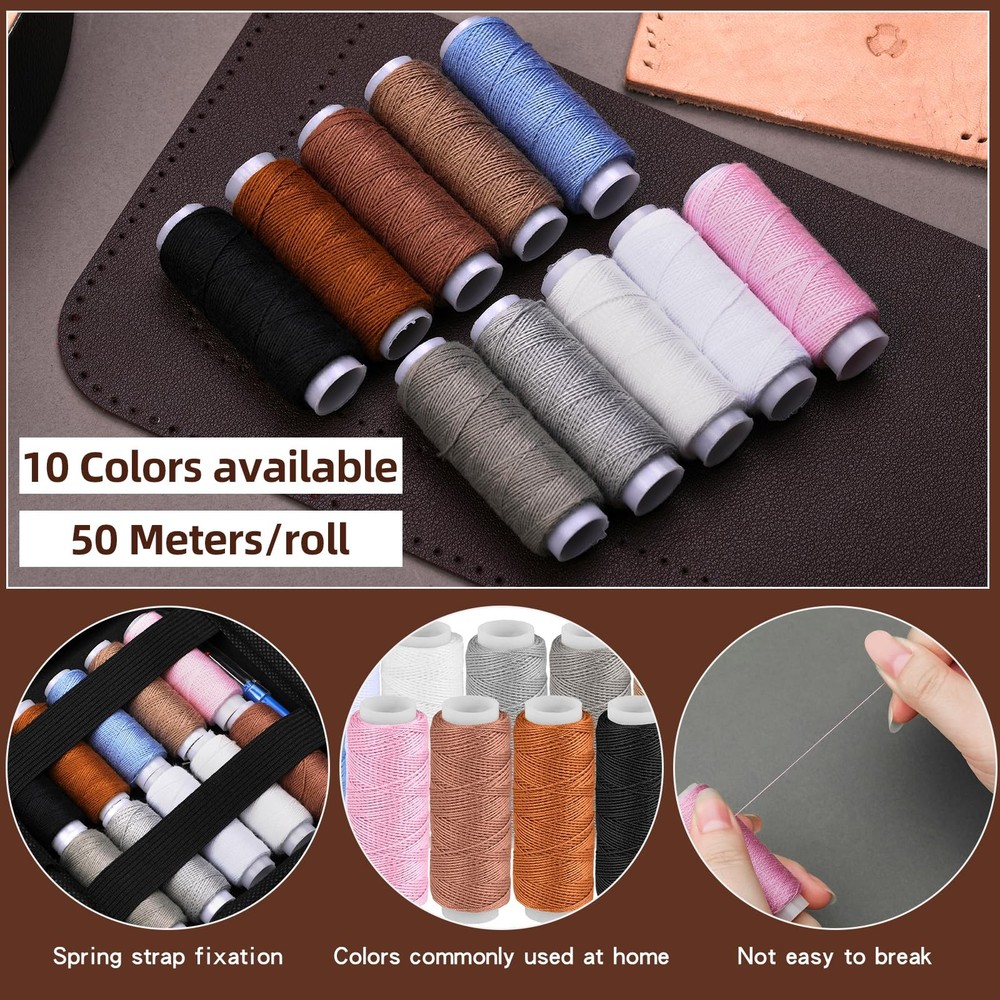 Yizzvb Leather Stitching Pony Table Lacing Desktop with Hand Sewing Kit